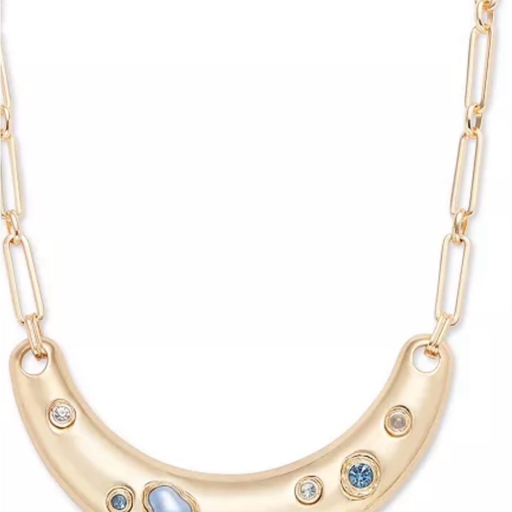 Elegant Gold Necklace with Gemstone Accents